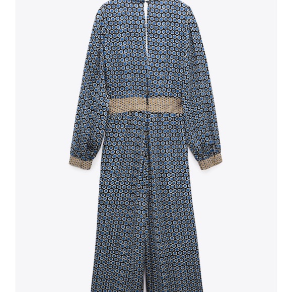 ZARA GEOMETRIC PRINT JUMPSUIT - Picture 8 of 10